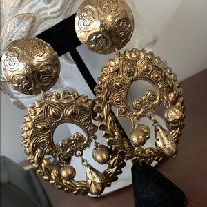 Vintage Boho-chic Clip-on Statement Earrings